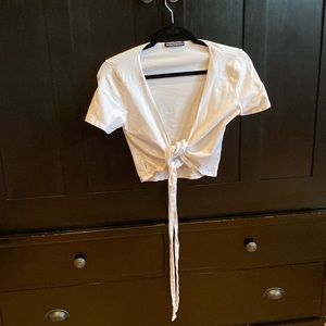 Brandy Melville tie up cotton T-shirt